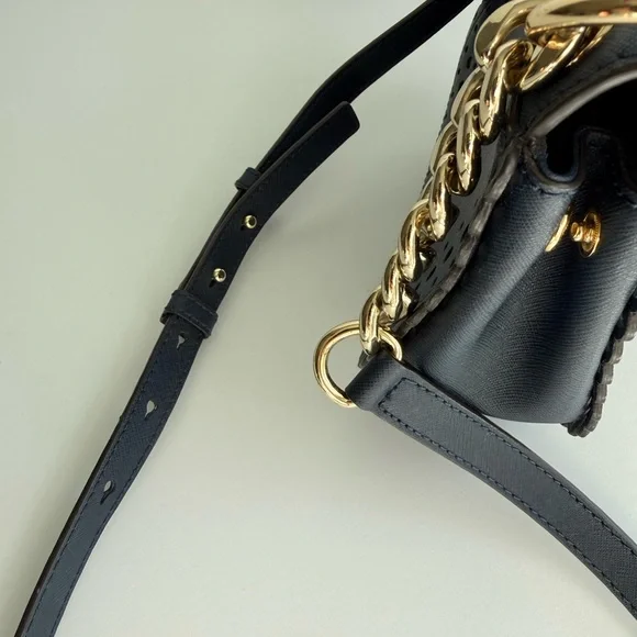 Michael Kors Dark Midnight Blue Navy Crossbody Bag with Gold Accents - Picture 5 of 8